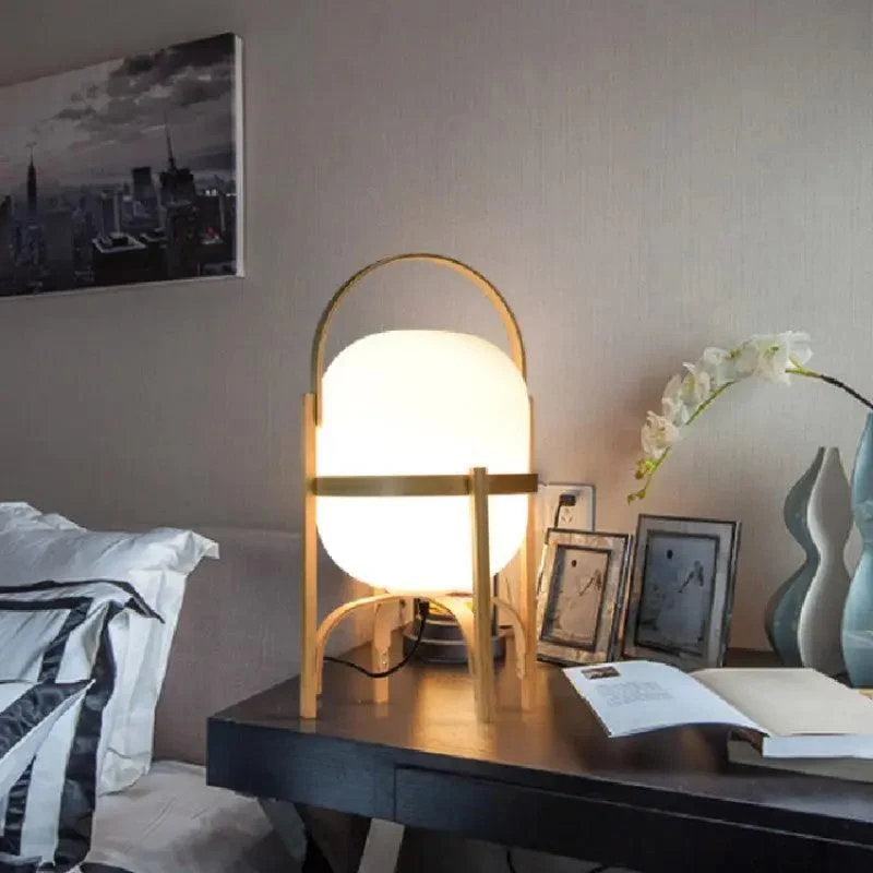 Tafellamp Hout Opaal Glas Naturel 3 Maten Woonkamer Slaapkamer Sfeerverlichting Staande Lamp Japandi Scandinavisch | Sansoti