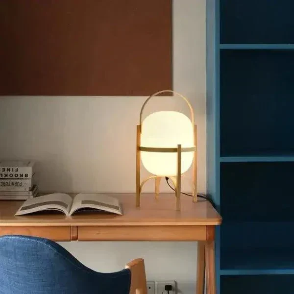 Tafellamp Hout Opaal Glas Naturel 3 Maten Woonkamer Slaapkamer Sfeerverlichting Staande Lamp Japandi Scandinavisch | Sansoti
