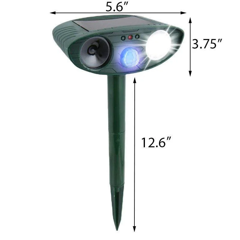 Ultrasonische Dierenverjager Tuin Solar PIR Sensor 110° 18-40 kHz Herten Vossen Katten Honden Vogelverschrikker Bewegingssensor Waterdicht Buiten | Sansoti