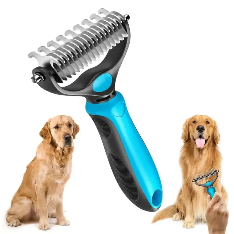 Dubbelzijdige Vachtborstel voor Hond en Kat Ondervacht Ontwarring Verzorgingstool Premium Huisdierenverzorging | Sansoti