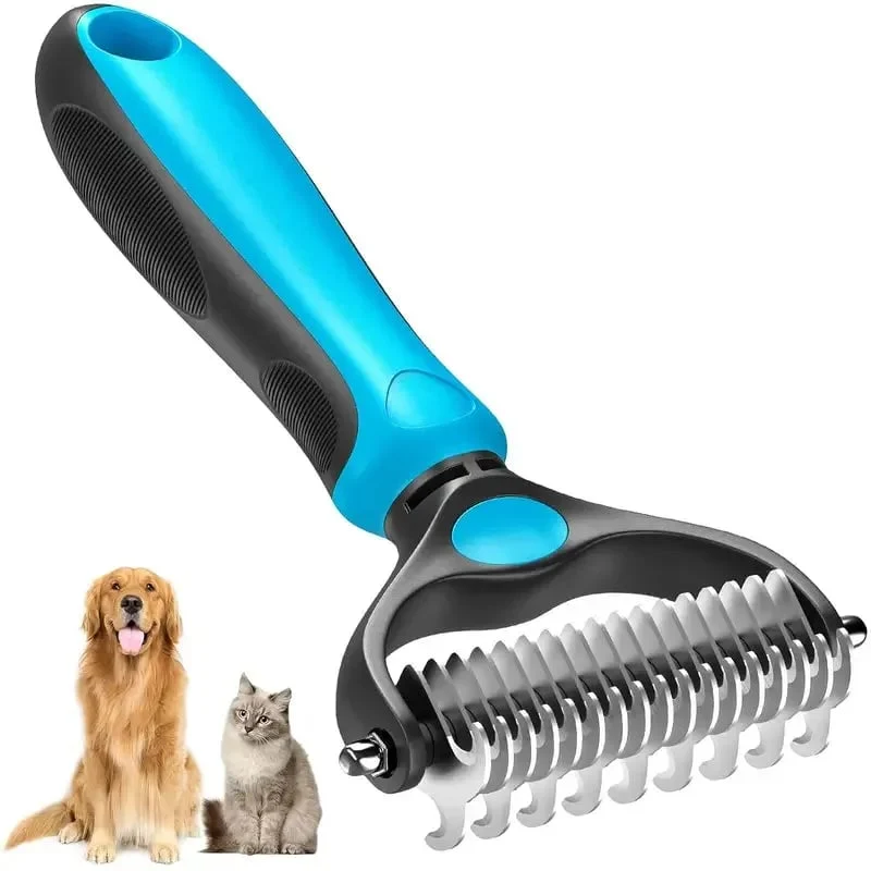 Dubbelzijdige Vachtborstel voor Hond en Kat Ondervacht Ontwarring Verzorgingstool Premium Huisdierenverzorging | Sansoti