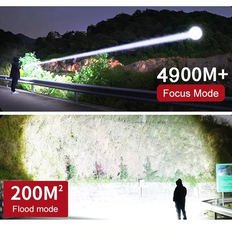 Krachtige Oplaadbare LED Zaklamp 7500 Lumen Waterdicht IPX7 USB-C Camping Outdoor Noodverlichting Tactisch | Sansoti