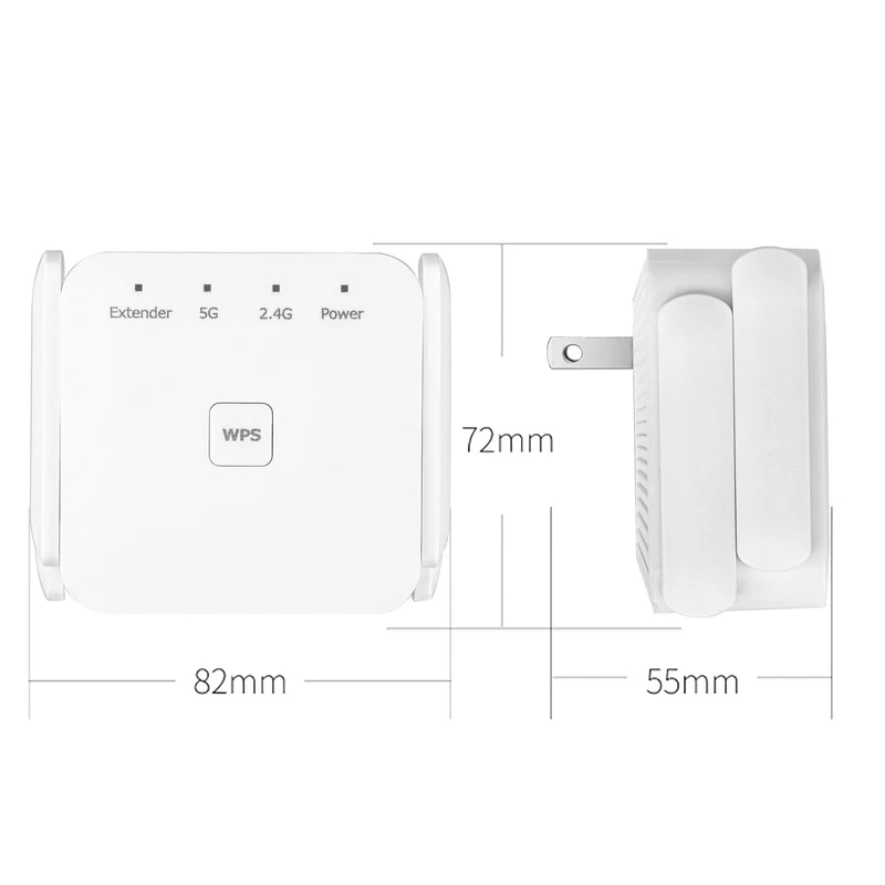 Draadloze WiFi Signaalversterker 5G Dual-Band 1200 Mbps Repeater Router voor Thuis Kantoor en Onderweg | Sansoti