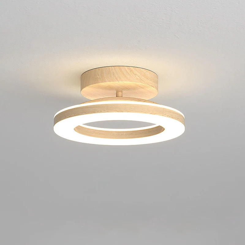 LED Plafondlamp Disc Rond Metaal Hout Modern Stijlvol Energiezuinig Hal Slaapkamer Eetkamer Verlichting | Sansoti