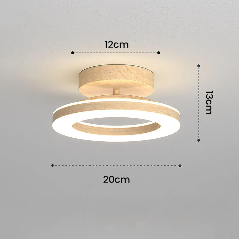 LED Plafondlamp Disc Rond Metaal Hout Modern Stijlvol Energiezuinig Hal Slaapkamer Eetkamer Verlichting | Sansoti