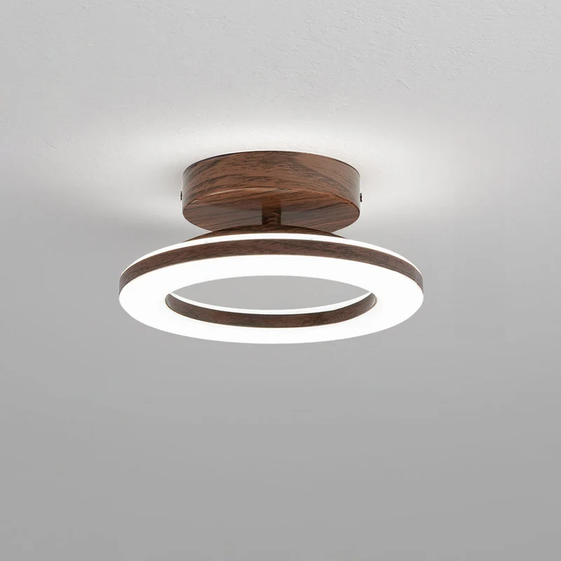 LED Plafondlamp Disc Rond Metaal Hout Modern Stijlvol Energiezuinig Hal Slaapkamer Eetkamer Verlichting | Sansoti