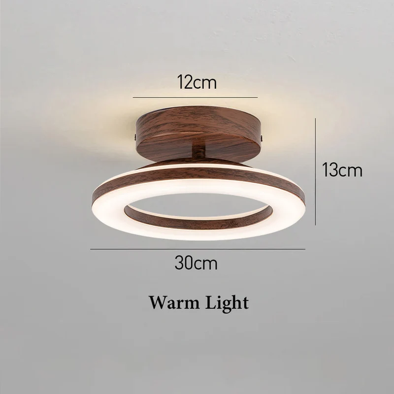 LED Plafondlamp Disc Rond Metaal Hout Modern Stijlvol Energiezuinig Hal Slaapkamer Eetkamer Verlichting | Sansoti