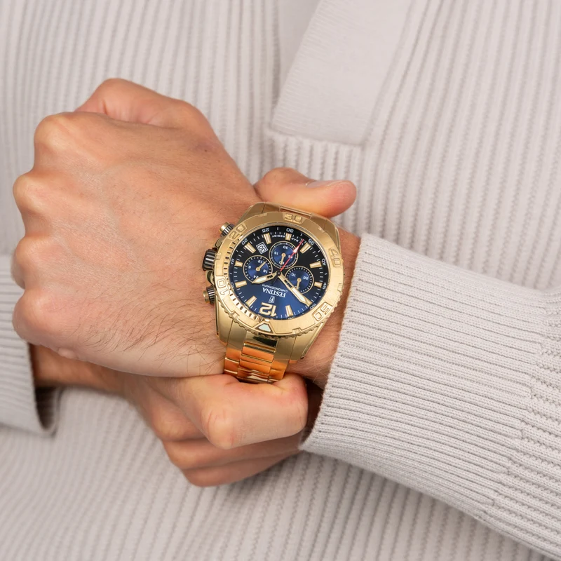 Festina Timeless Chronograph F20684/2 Herren • Chronographenwerk • Sportliches Edelstahlgehäuse
