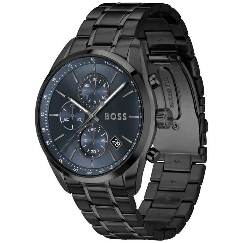BOSS Grand Prix 1514314 Herren Armbanduhr Blau • Chronograph • Tachymeter-Lünette