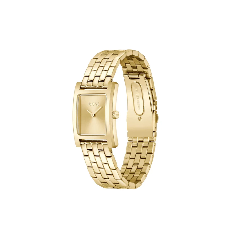 BOSS Lucy 1502744 Damen Armbanduhr Gold • Quarzwerk Seiko VJ20 • Mineralglas
