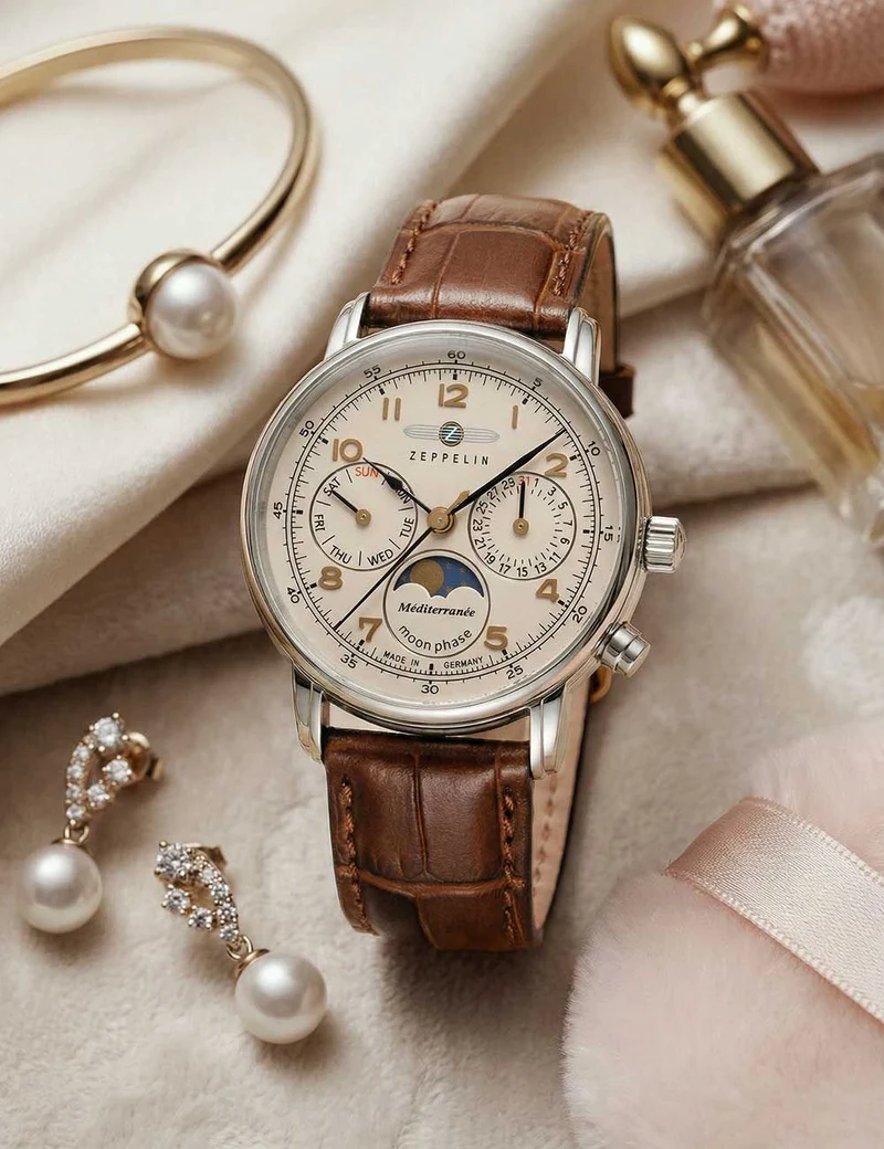 Zeppelin Méditerranée 9637-5 Damen Armbanduhr • 36 mm Gehäuse • 5 ATM wasserdicht