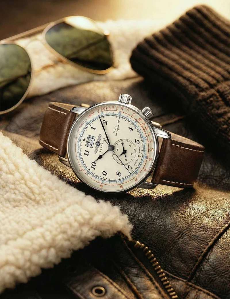 Zeppelin LZ-127 8644-5 Herrenuhr Schwarz • Quarzwerk • 5 ATM wasserdicht