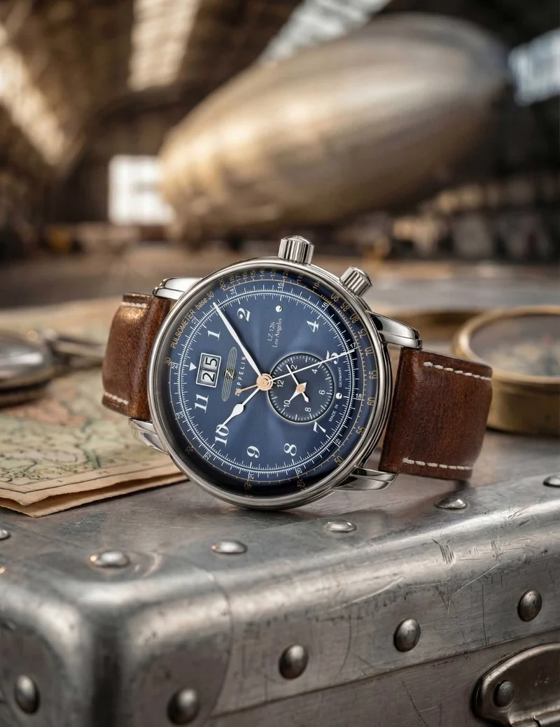 Zeppelin LZ126 Los Angeles 8644-3 Herren • Dual-Time Quarzwerk • 5 ATM wasserdicht