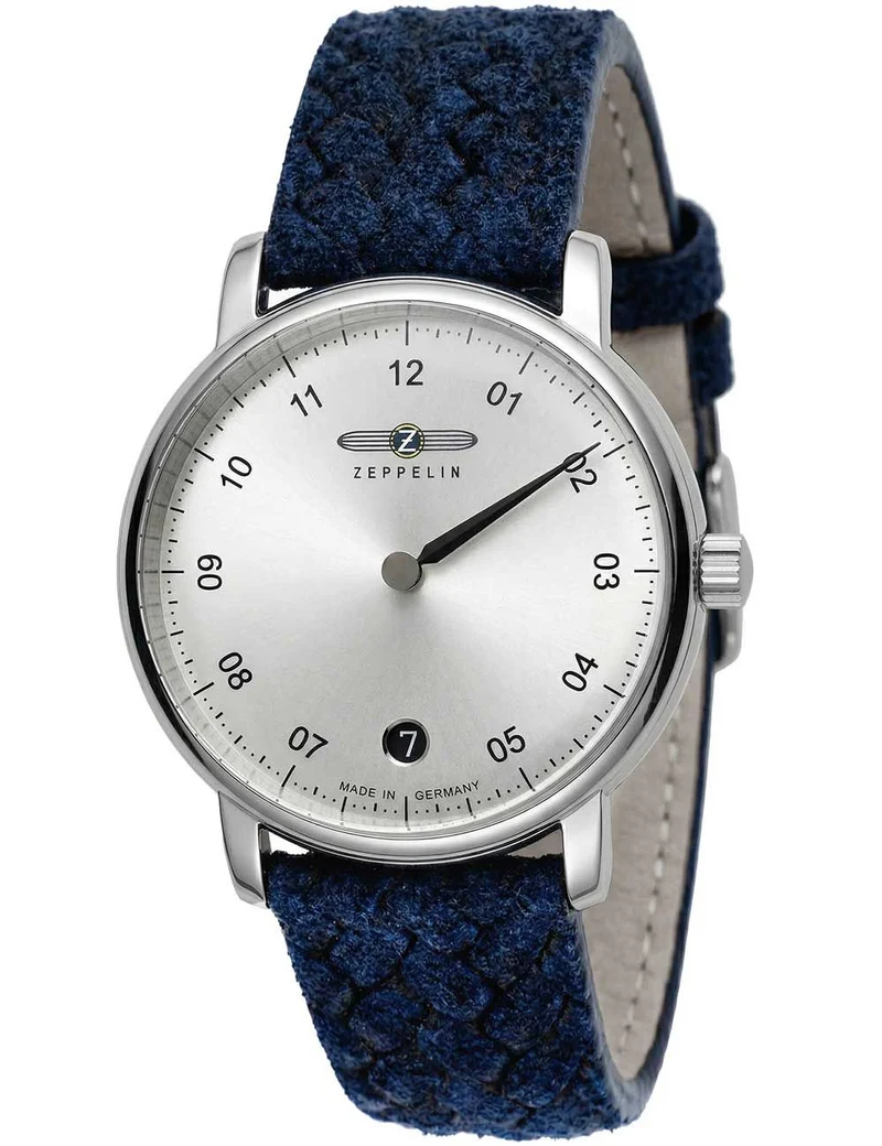 Zeppelin 8643-4 Monotimer Damenuhr Blau • 5 ATM Wasserdicht • Elegantes Quarzwerk