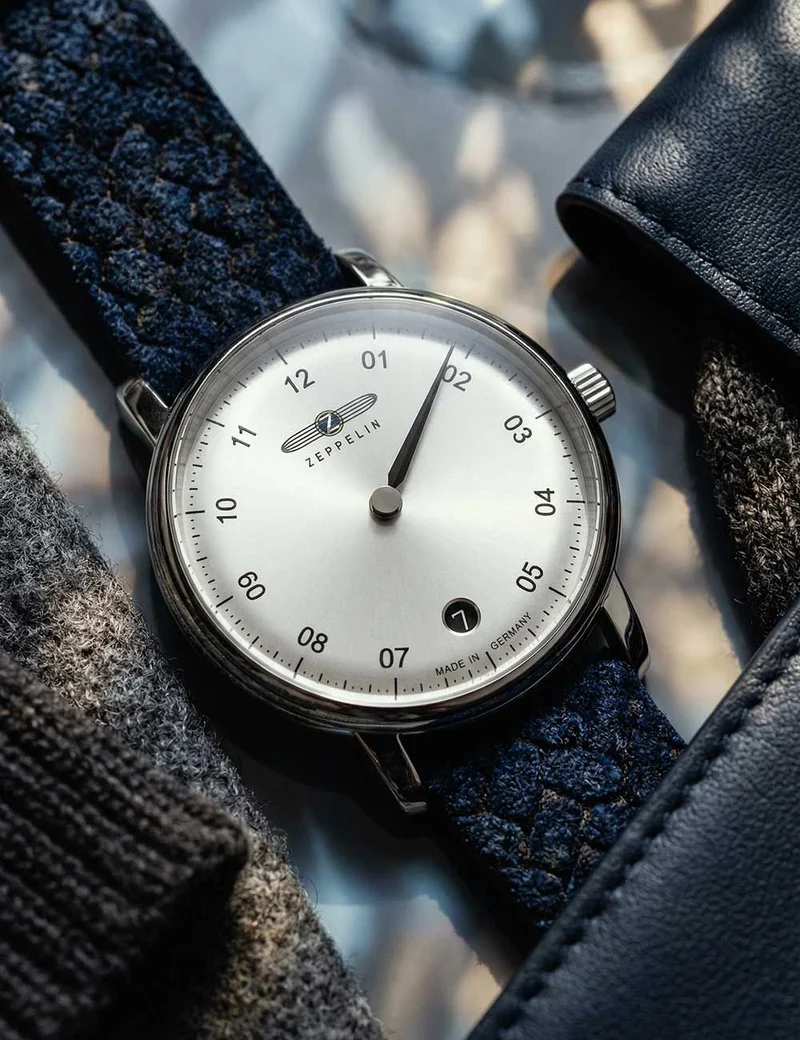Zeppelin 8643-4 Monotimer Damenuhr Blau • 5 ATM Wasserdicht • Elegantes Quarzwerk