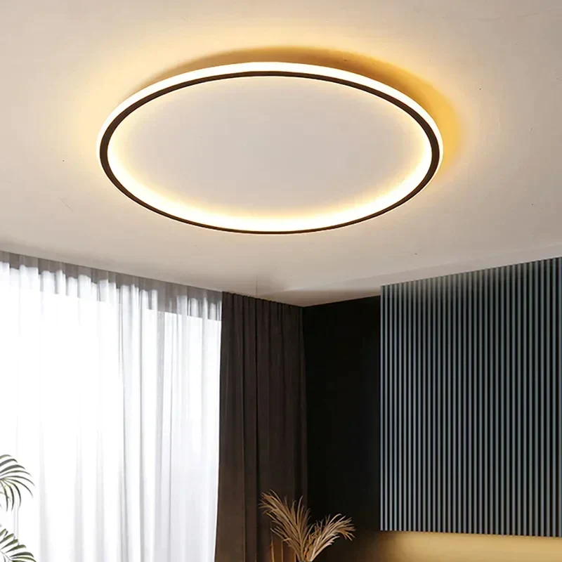Ronde LED Plafondlamp Scandinavisch Design 20-60cm Dimbaar met Afstandsbediening Modern Glazen Armatuur Woonkamer | Sansoti