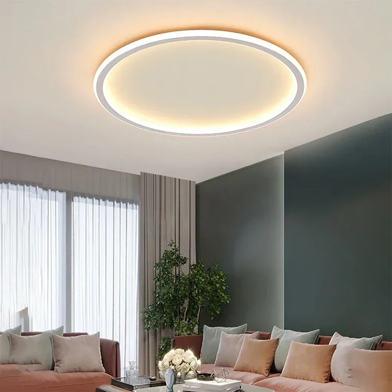 Ronde LED Plafondlamp Scandinavisch Design 20-60cm Dimbaar met Afstandsbediening Modern Glazen Armatuur Woonkamer | Sansoti