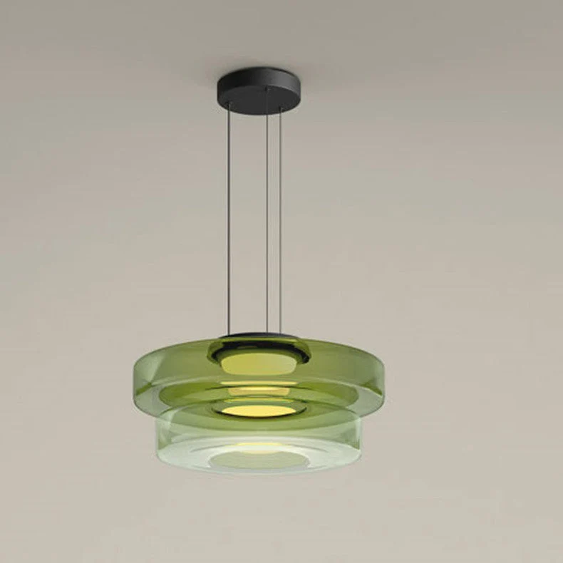 Glazen Hanglamp Meerlaags Glas IJzer Warm LED Licht Eetkamer Woonkamer Keuken Scandinavisch Modern Design | Sansoti