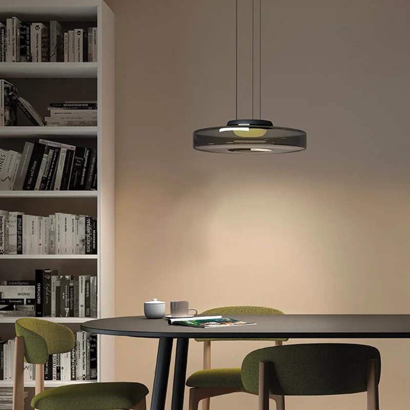 Glazen Hanglamp Meerlaags Glas IJzer Warm LED Licht Eetkamer Woonkamer Keuken Scandinavisch Modern Design | Sansoti