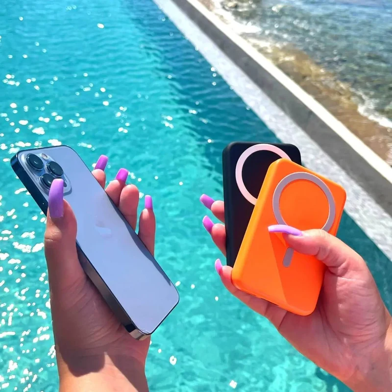 Draadloze Magnetische Powerbank 5000-10000 mAh iPhone Oplaadstation Compact Snel Laden Onderweg Reis | Sansoti