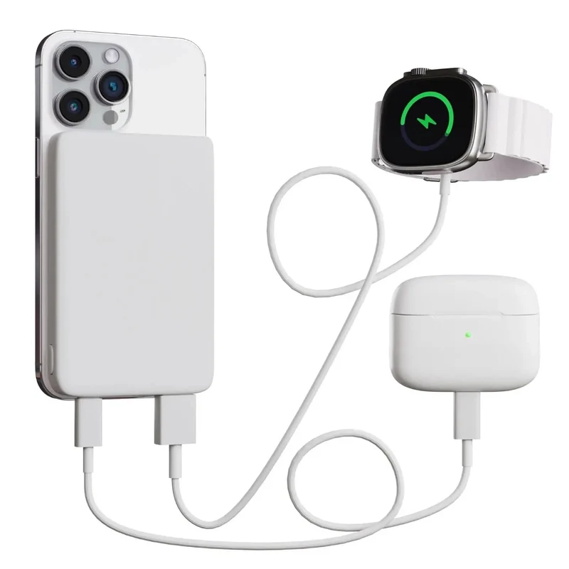 Draadloze Magnetische Powerbank 5000-10000 mAh iPhone Oplaadstation Compact Snel Laden Onderweg Reis | Sansoti