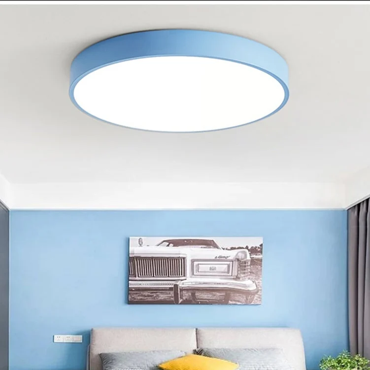 Scandinavische plafondlamp met houtaccent macaron-vorm moderne sfeerverlichting woonkamer slaapkamer | Sansoti