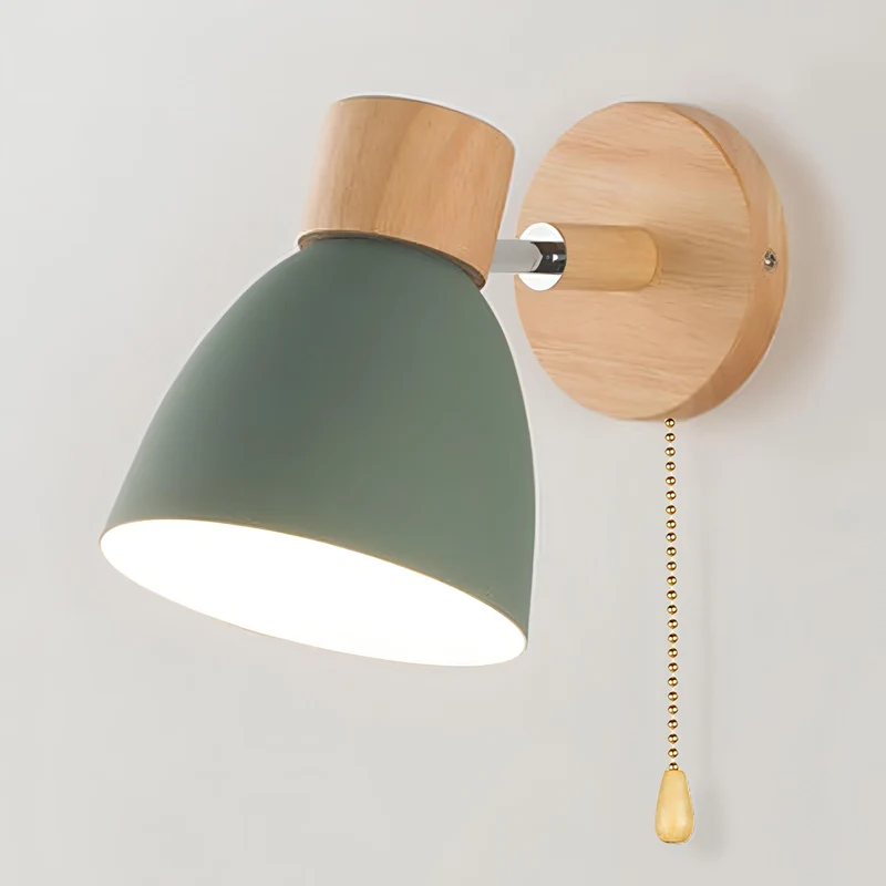 Wandlamp met Trekschakelaar Scandinavisch Design Stoffen Kap E27 Fitting Sfeervol Leeslicht Woonkamer | Sansoti