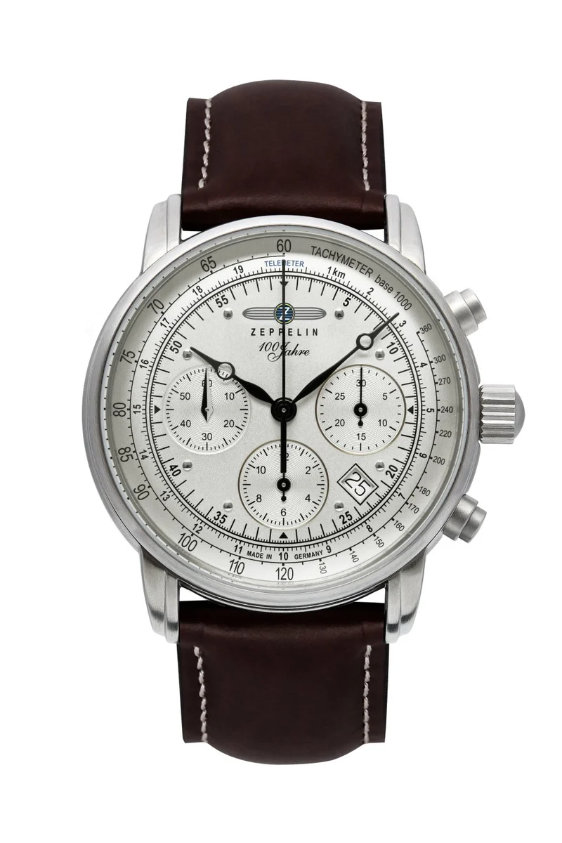 Zeppelin 100 Jahre Zeppelin 8620-1 Herrenuhr Silber • Automatik-Chronograph • Chronometer Sternwarte Glashütte