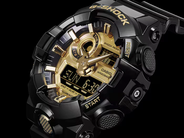 Casio G-Shock GA-710GB-1AER Herrenuhr • Extreme Stoßfestigkeit • Black & Gold Design