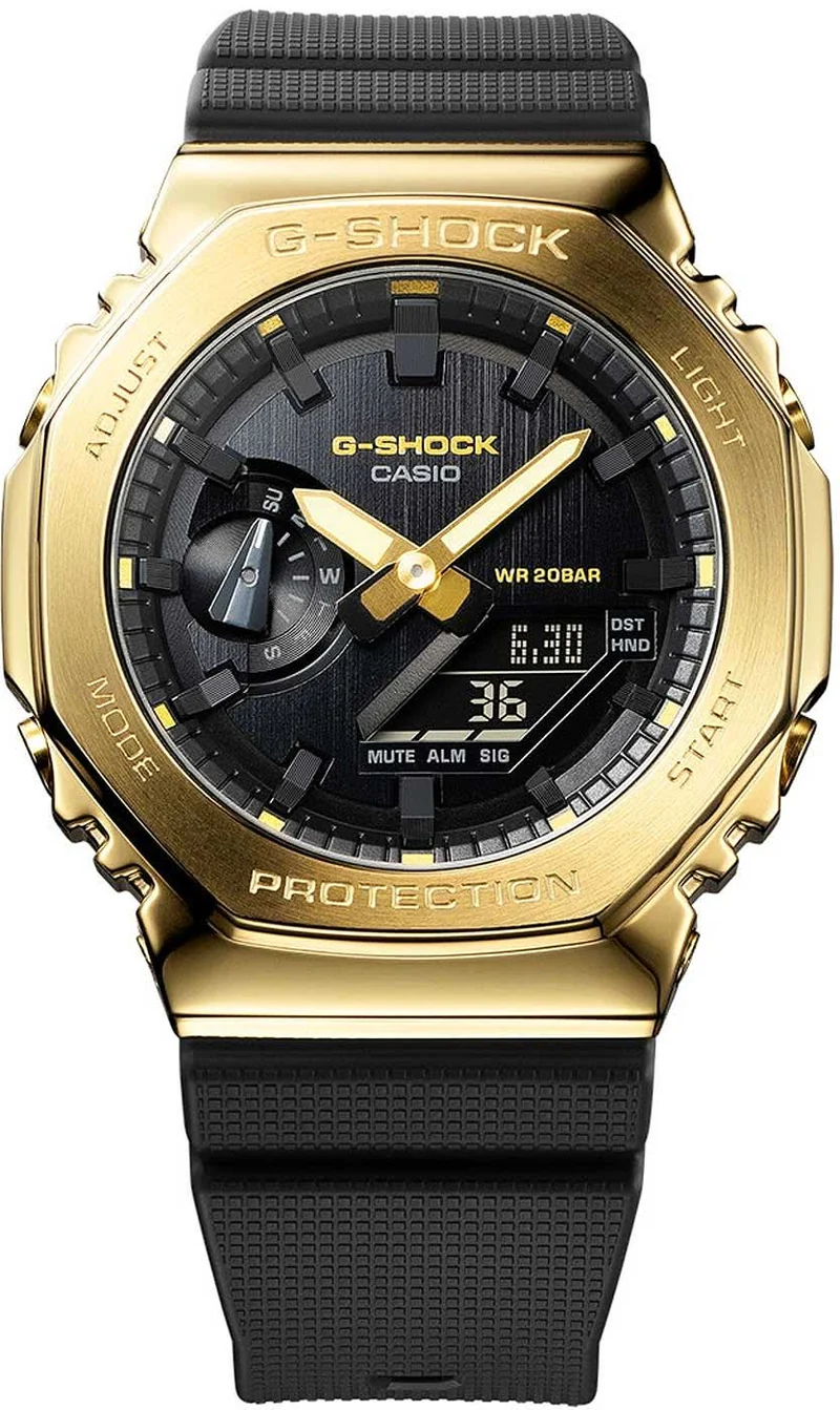 Casio G-Shock GM-2100G-1A9ER Herrenuhr • Extreme Stoßfestigkeit • Ikonisches Design mit Gold-Lünette