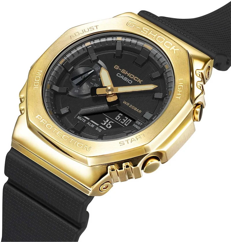 Casio G-Shock GM-2100G-1A9ER Herrenuhr • Extreme Stoßfestigkeit • Ikonisches Design mit Gold-Lünette
