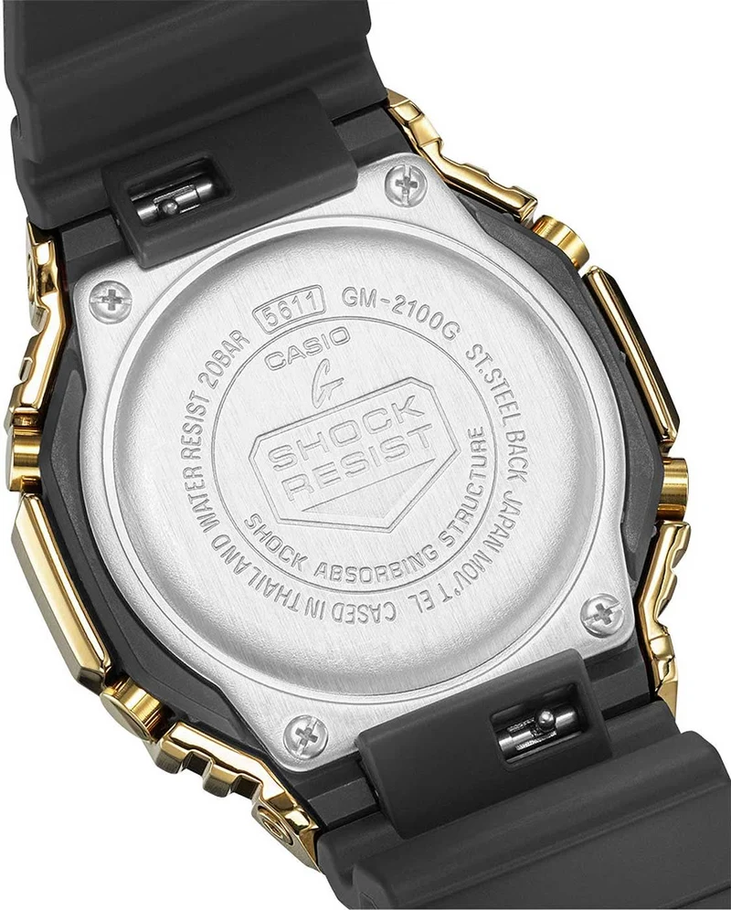 Casio G-Shock GM-2100G-1A9ER Herrenuhr • Extreme Stoßfestigkeit • Ikonisches Design mit Gold-Lünette