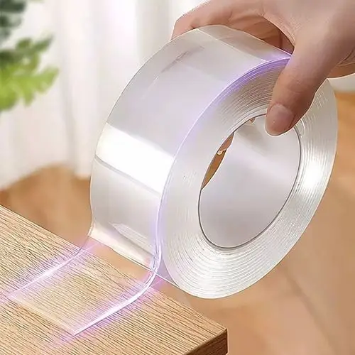 Dubbelzijdig Tape Transparant Sterk PET Gel 3cm x 3m Binnen Buiten Spoorloos Verwijderbaar Muur Plafond Auto | Sansoti