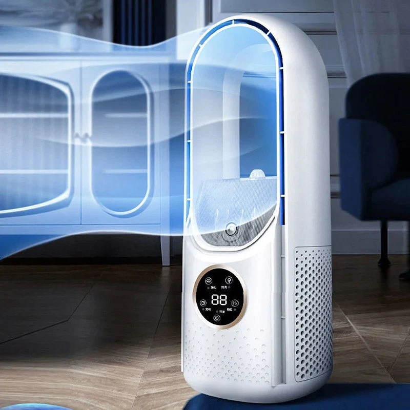 Draagbare Aircooler USB Mini Ventilator 6 Standen 100ml Slaapkamer Bureau Stil Energiezuinig Wieltjes Afstandsbediening | Sansoti