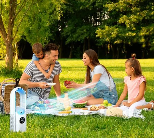 Draagbare Aircooler USB Mini Ventilator 6 Standen 100ml Slaapkamer Bureau Stil Energiezuinig Wieltjes Afstandsbediening | Sansoti