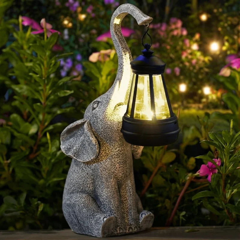 Tuinlamp Olifant Solar LED Automatisch Buiten Decoratie Tuin Terras Weerbestendig Zonne-energie Tuinfiguur Sfeerverlichting | Sansoti