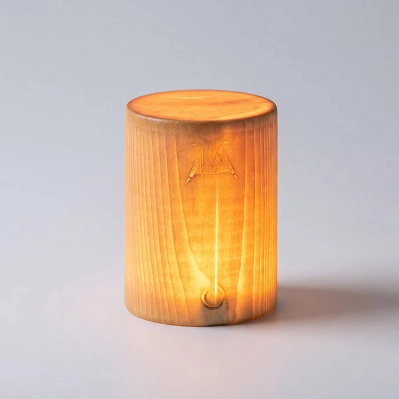 Tafellamp Houtlook Cilinder LED Oplaadbaar Touch Dimbaar Draadloos Nachtkastlamp Bureaulamp Sfeerverlichting Naturel | Sansoti