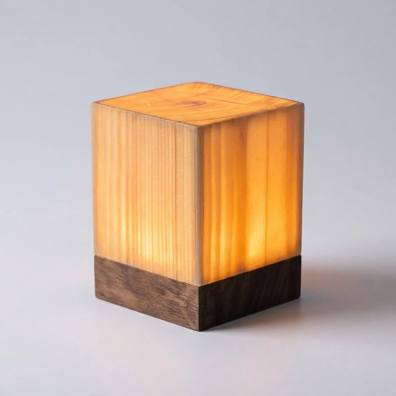Tafellamp Houtlook Cilinder LED Oplaadbaar Touch Dimbaar Draadloos Nachtkastlamp Bureaulamp Sfeerverlichting Naturel | Sansoti