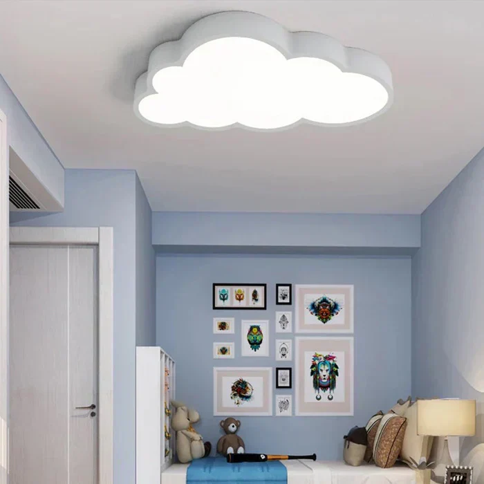 Plafondlamp Wolk Kinderkamer LED 3000K Acryl 40cm Warm Wit Babykamer Plafonnière Wolkvorm Sfeerlamp Kinderlamp | Sansoti
