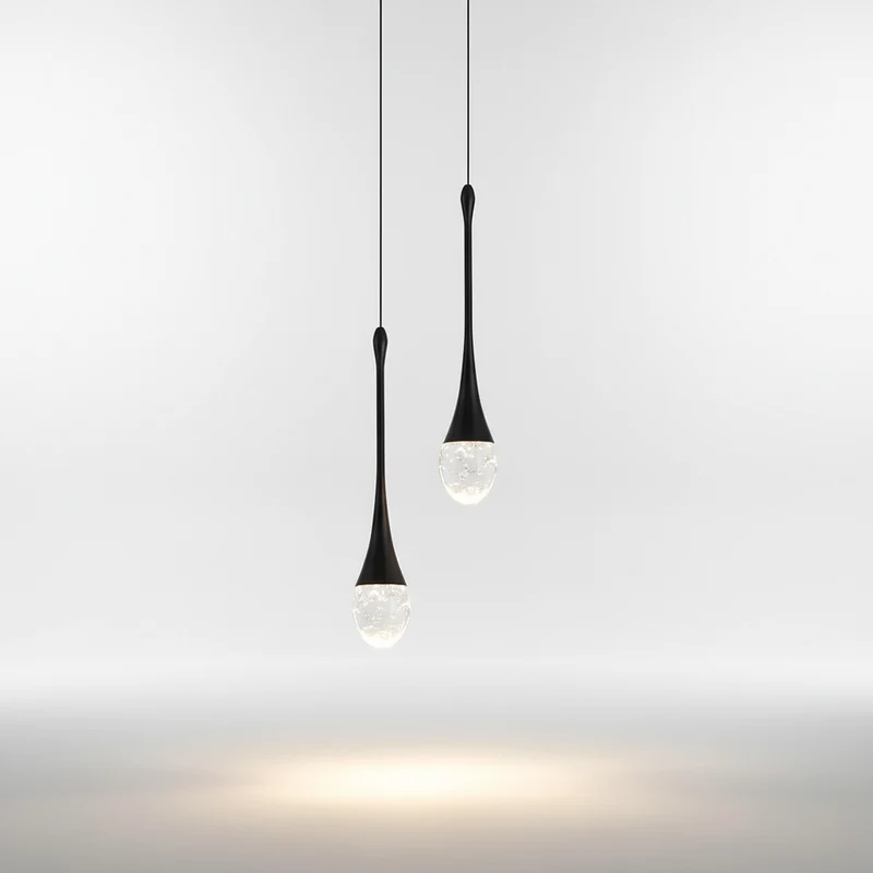 Hanglamp Glas Druppel Aluminium 3000K Warm Wit Eetkamer Woonkamer Pendellamp Glazen Bol Verstelbaar Snoer Hal | Sansoti
