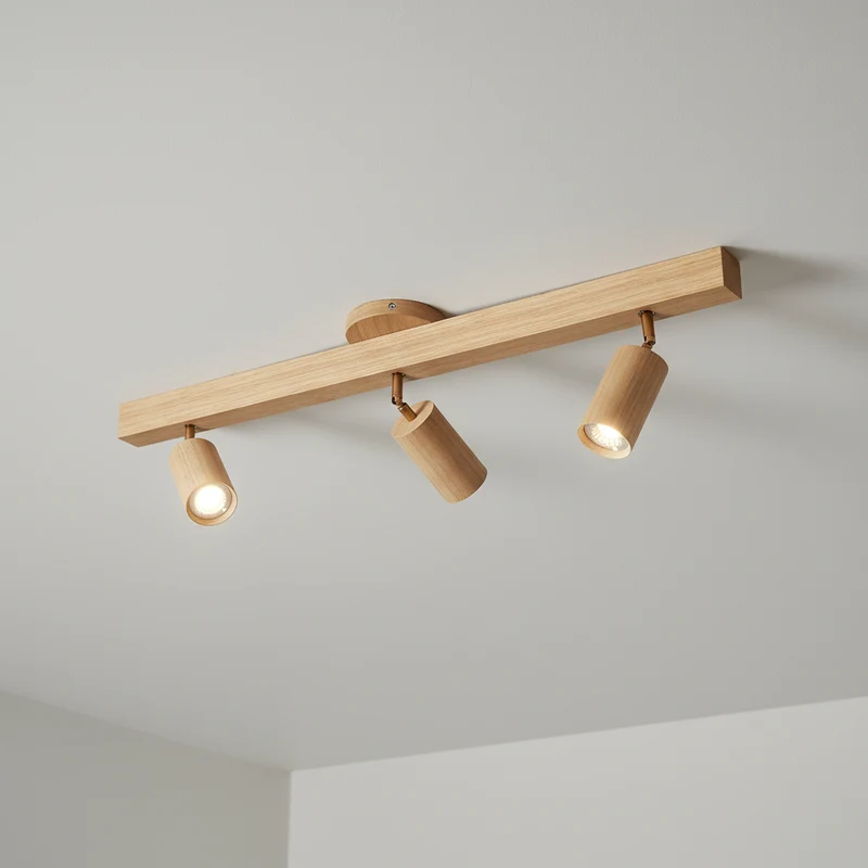 Plafondspot Hout Eiken GU10 LED Verstelbaar Woonkamer Slaapkamer Opbouwspot Naturel Houten Spot Eetkamer Japandi | Sansoti