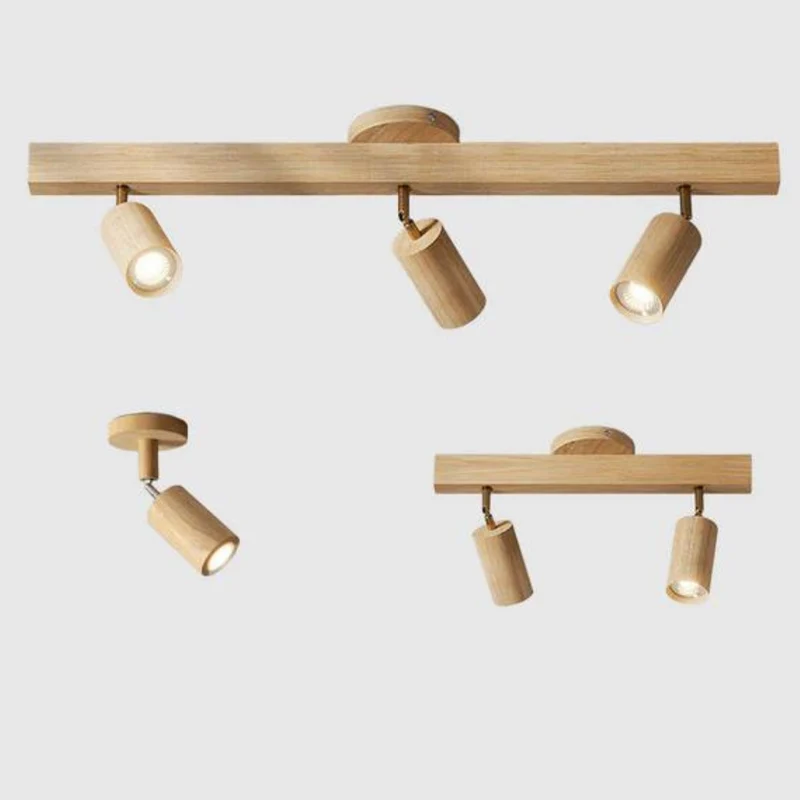 Plafondspot Hout Eiken GU10 LED Verstelbaar Woonkamer Slaapkamer Opbouwspot Naturel Houten Spot Eetkamer Japandi | Sansoti