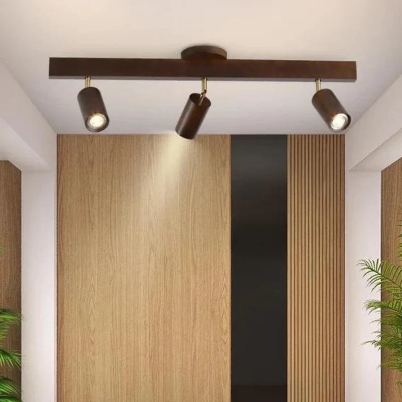 Plafondspot Hout Eiken GU10 LED Verstelbaar Woonkamer Slaapkamer Opbouwspot Naturel Houten Spot Eetkamer Japandi | Sansoti