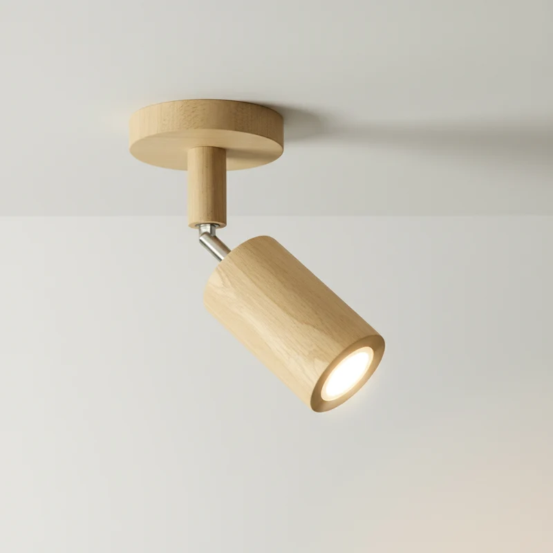 Plafondspot Hout Eiken GU10 LED Verstelbaar Woonkamer Slaapkamer Opbouwspot Naturel Houten Spot Eetkamer Japandi | Sansoti