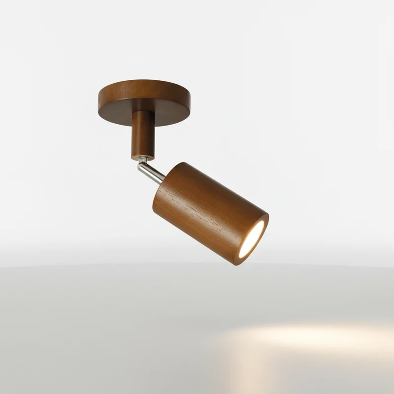 Plafondspot Hout Eiken GU10 LED Verstelbaar Woonkamer Slaapkamer Opbouwspot Naturel Houten Spot Eetkamer Japandi | Sansoti