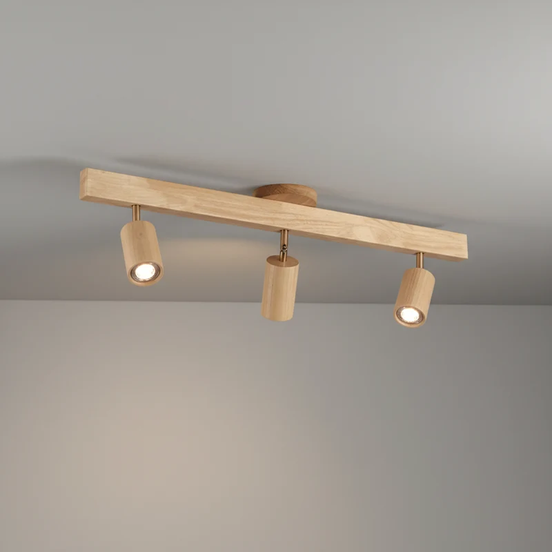 Plafondspot Hout Eiken GU10 LED Verstelbaar Woonkamer Slaapkamer Opbouwspot Naturel Houten Spot Eetkamer Japandi | Sansoti