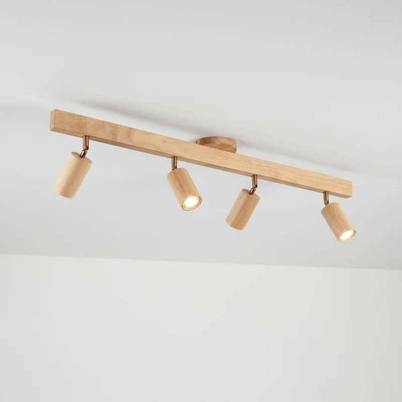 Plafondspot Hout Eiken GU10 LED Verstelbaar Woonkamer Slaapkamer Opbouwspot Naturel Houten Spot Eetkamer Japandi | Sansoti