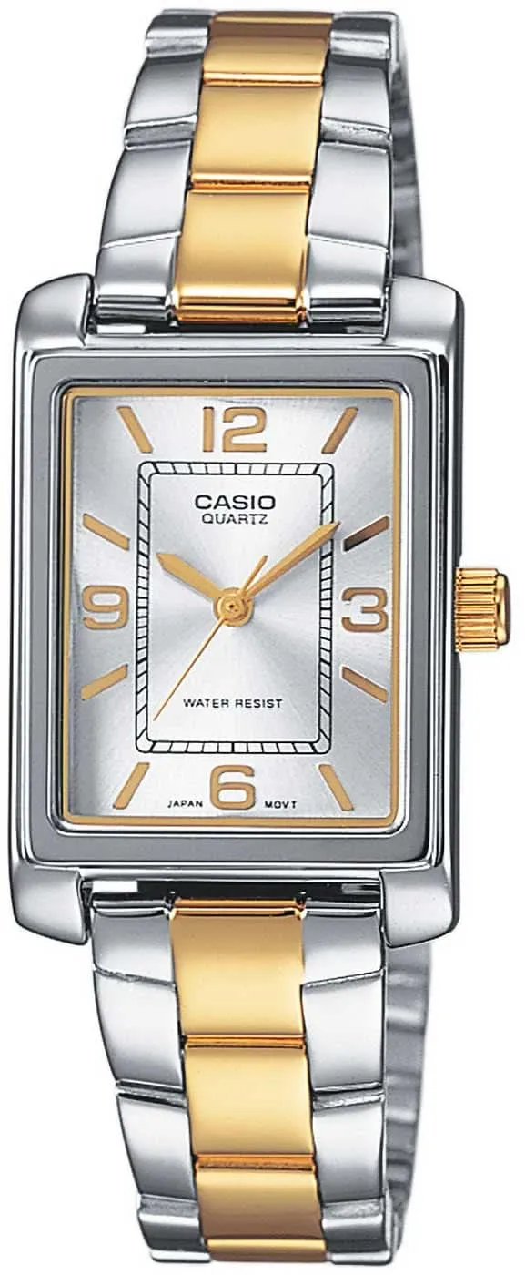 Casio Timeless LTP-1234PSG-7AEG Damenuhr • Elegantes Bicolor-Design • Klassisches Retro-Eckdesign