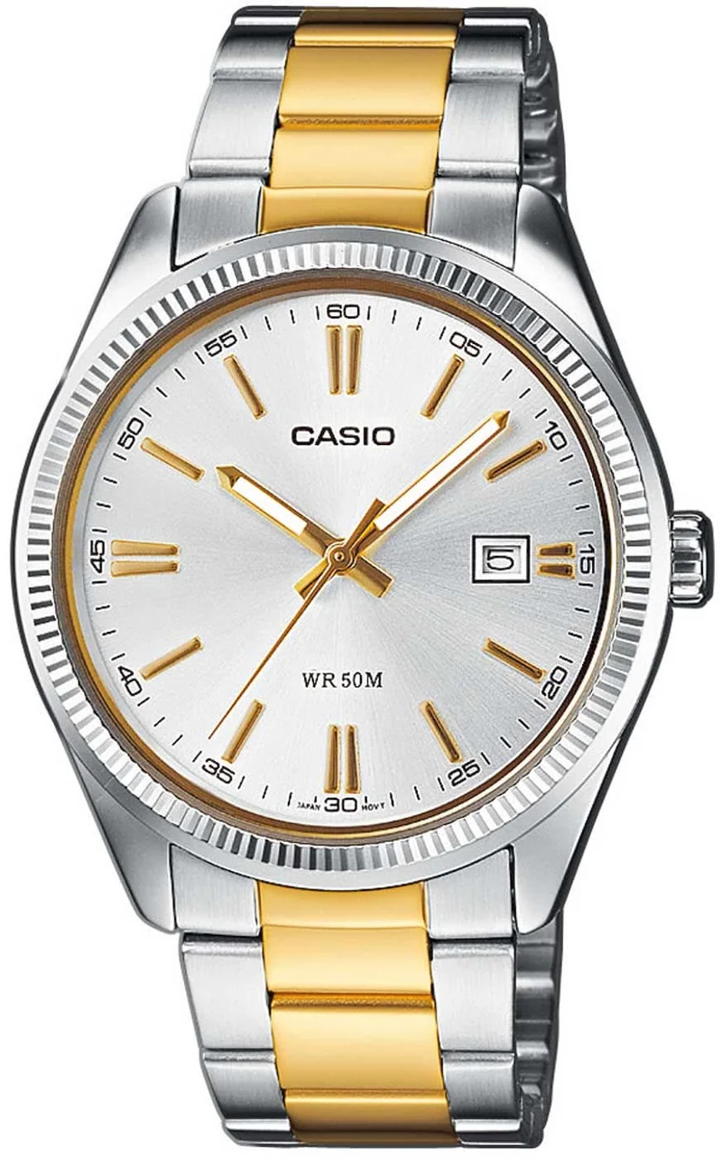 Casio MTP-1302PSG-7AVEF Herrenuhr • Bicolor-Design • Mit Datumsanzeige