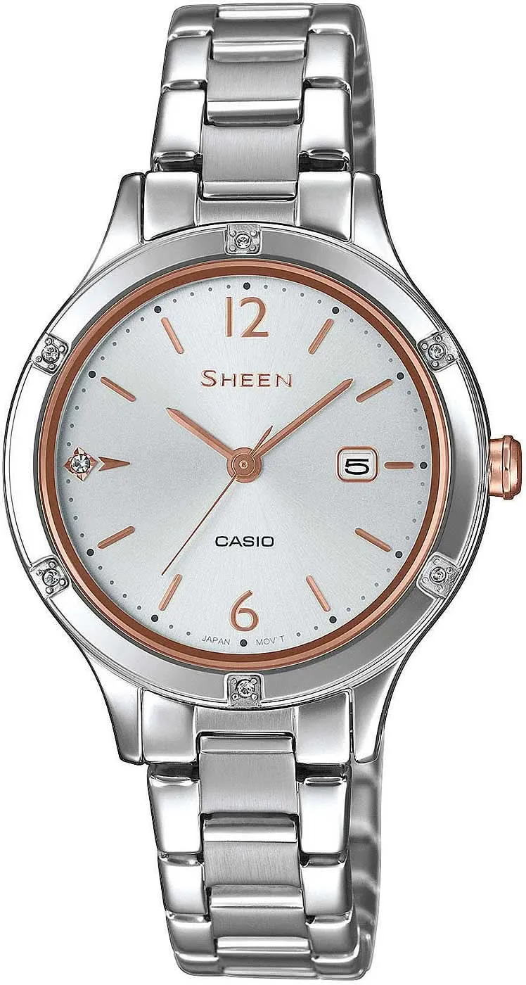 Casio SHEEN SHE-4533D-7AUER Damenuhr • Kratzfestes Saphirglas • Elegantes, flaches Design